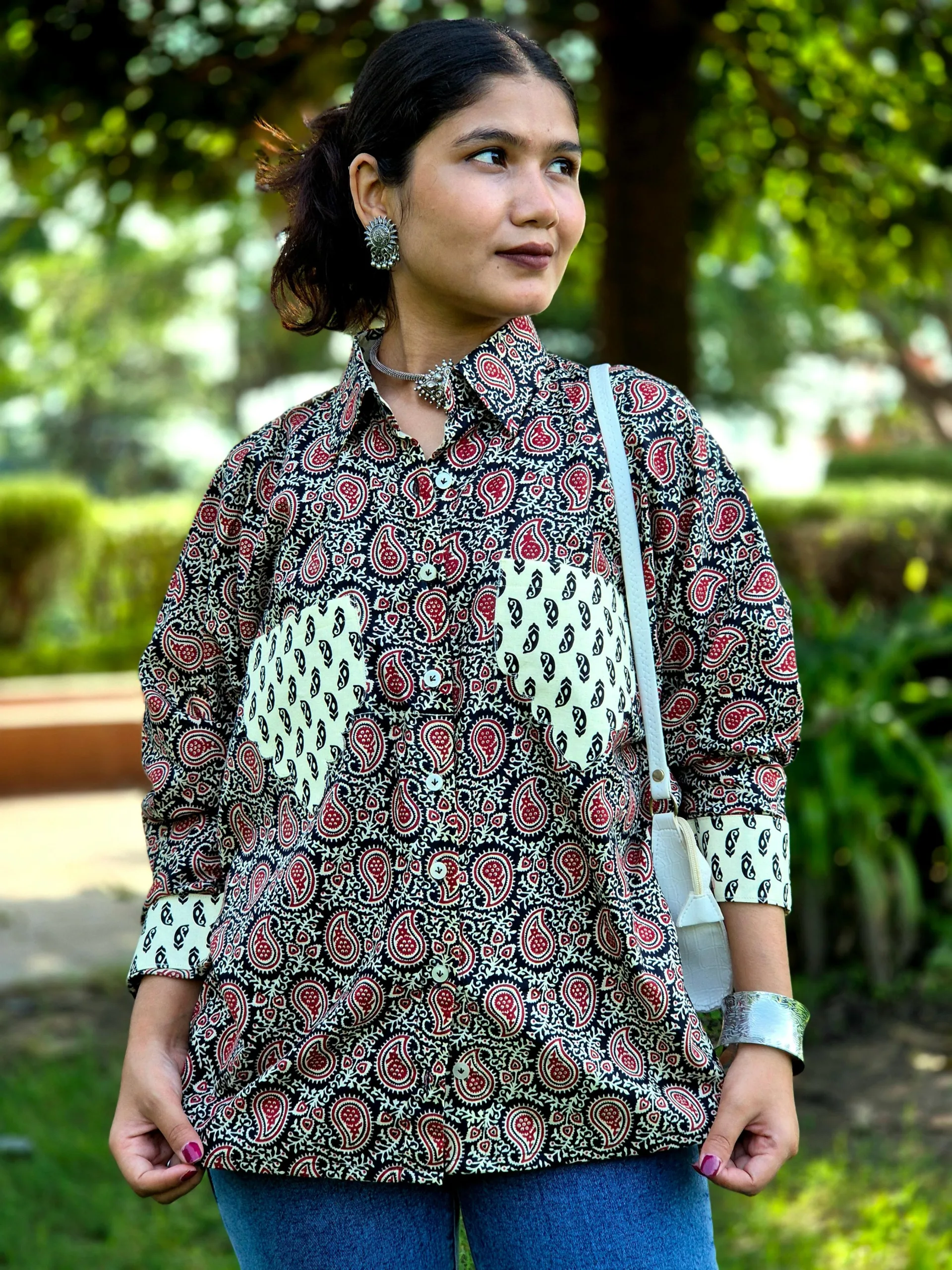 Paisley Block Print cotton shirt