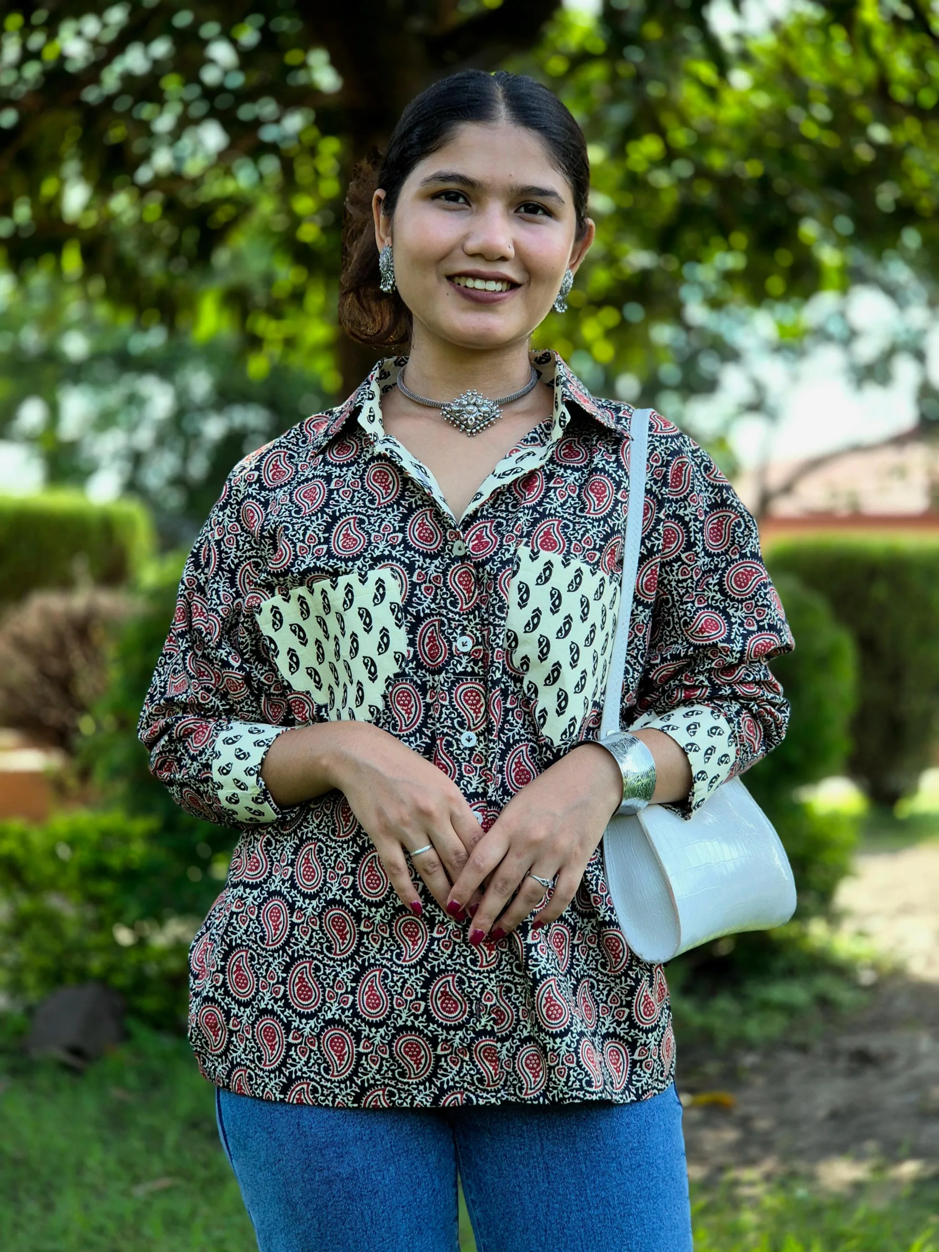 Paisley Block Print cotton shirt - Image 11