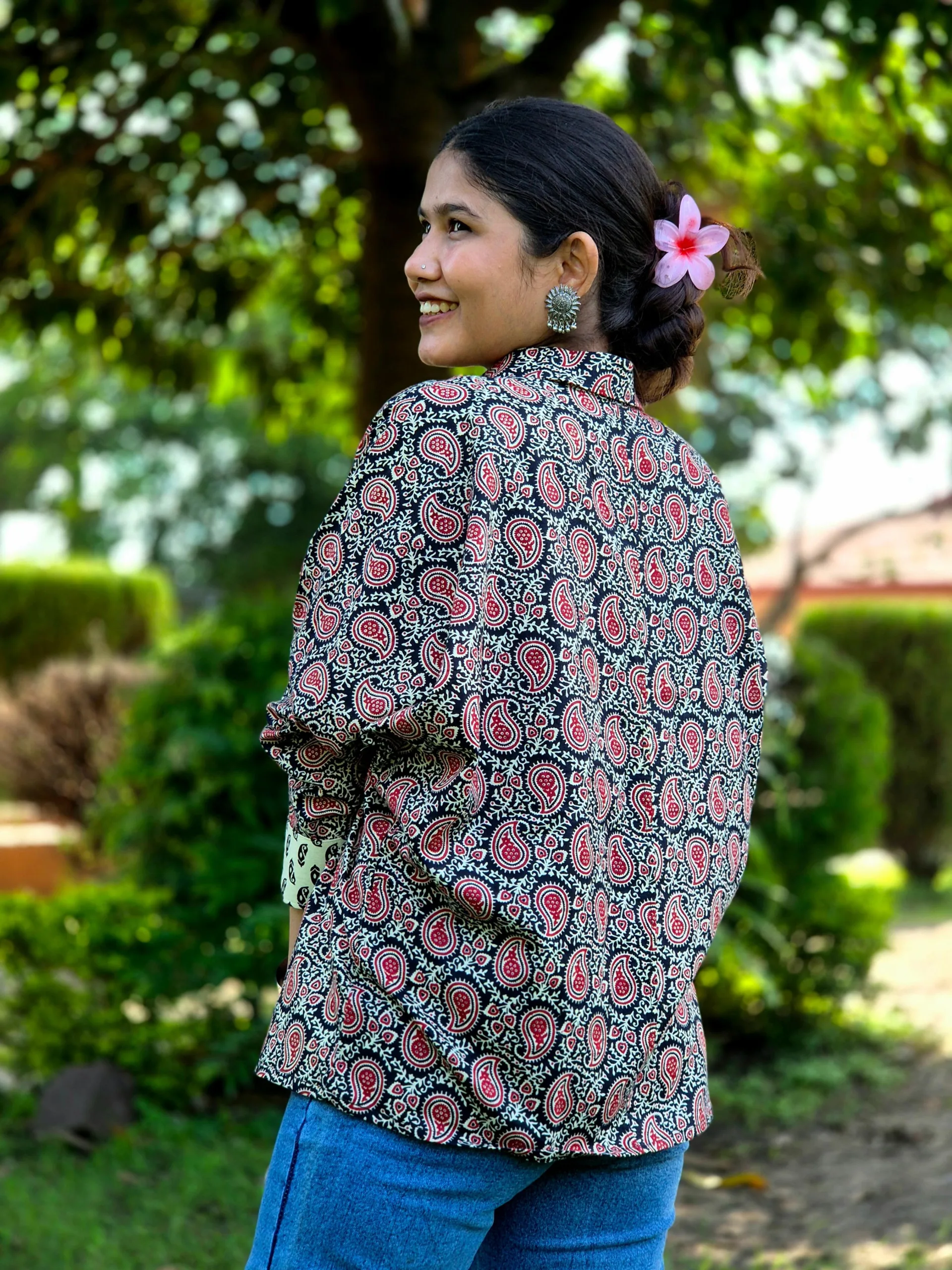 Paisley Block Print cotton shirt - Image 7