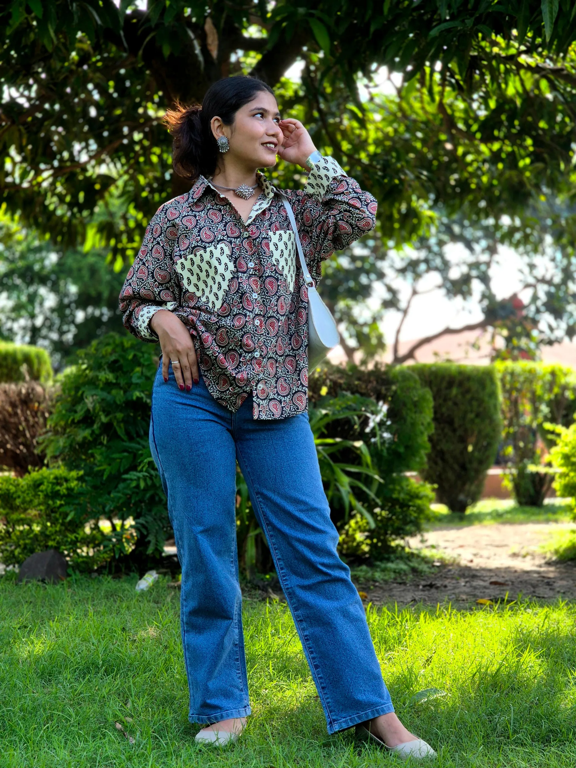 Paisley Block Print cotton shirt - Image 4