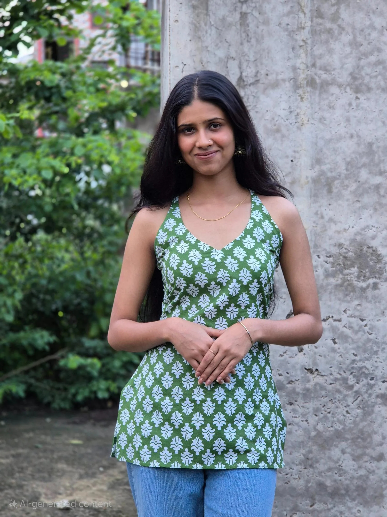 Virndda Green Short Kurti - Image 2