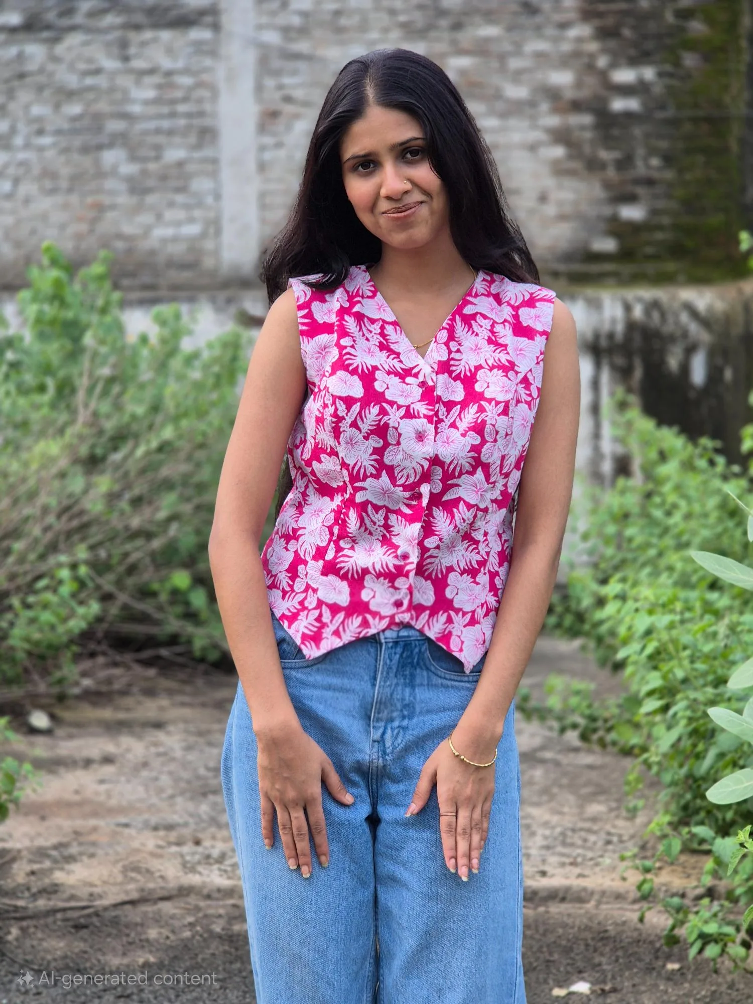 Floral Waistcoat top - Image 5