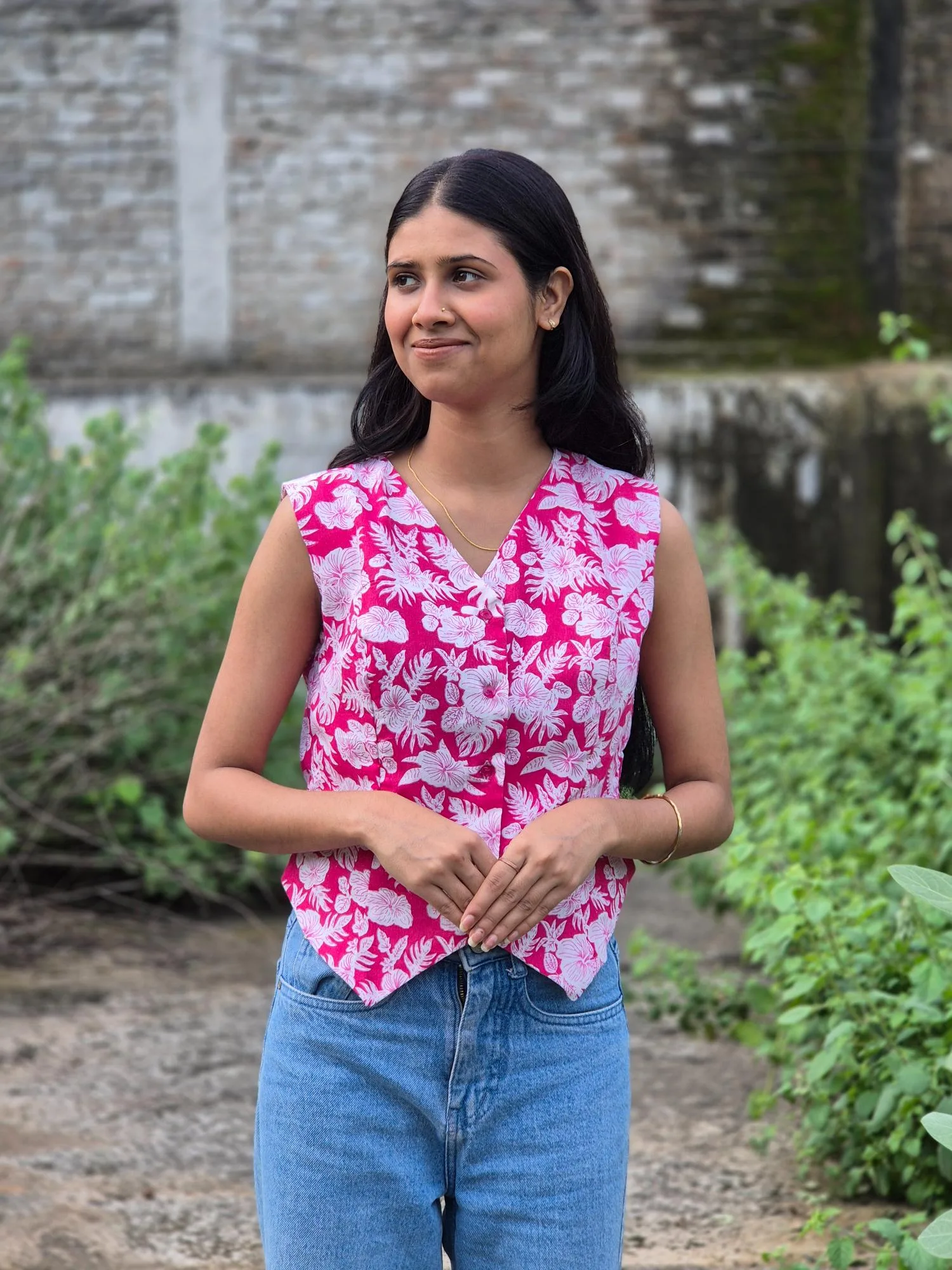 Floral Waistcoat top - Image 3