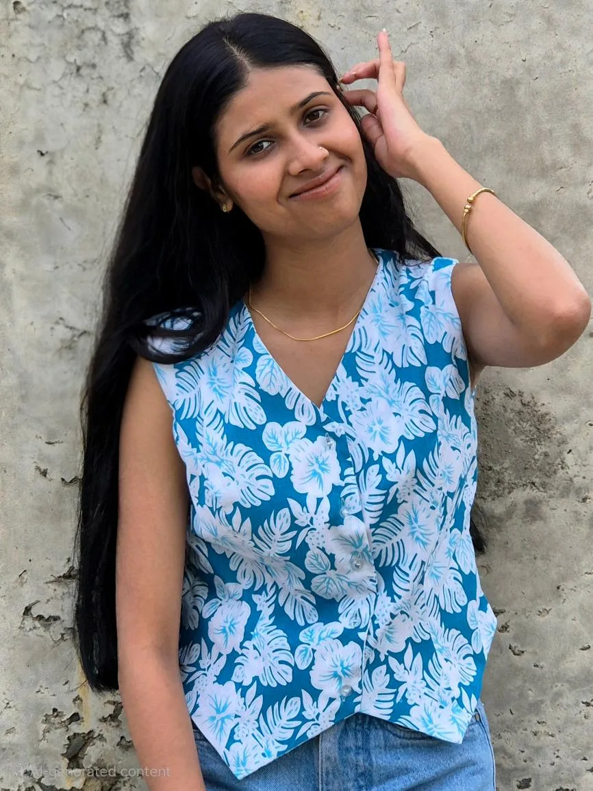 Floral Waistcoat for Women - Image 2