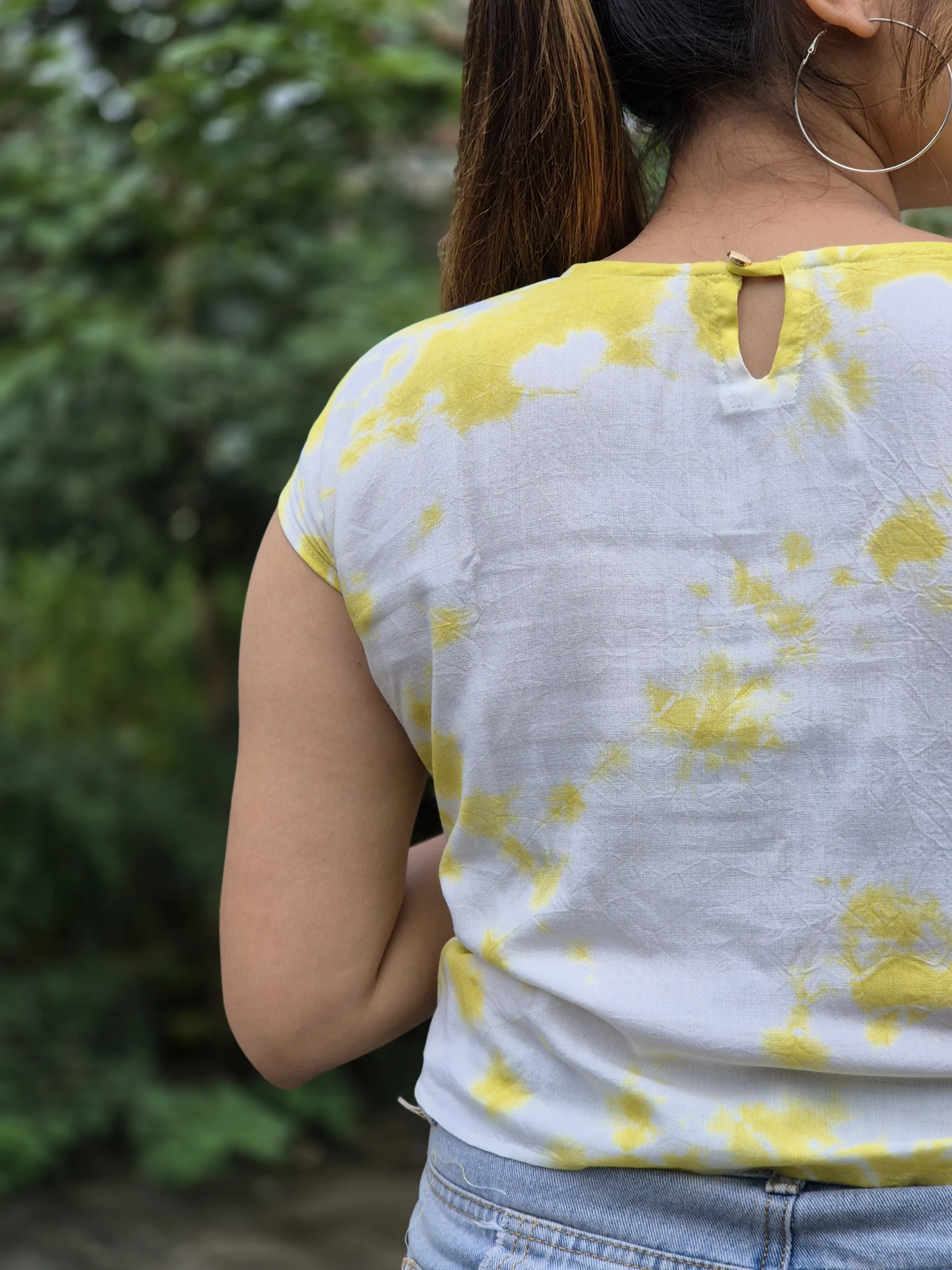 Siya Tie-Dye Cotton Top with Macramé Tassels - Image 4