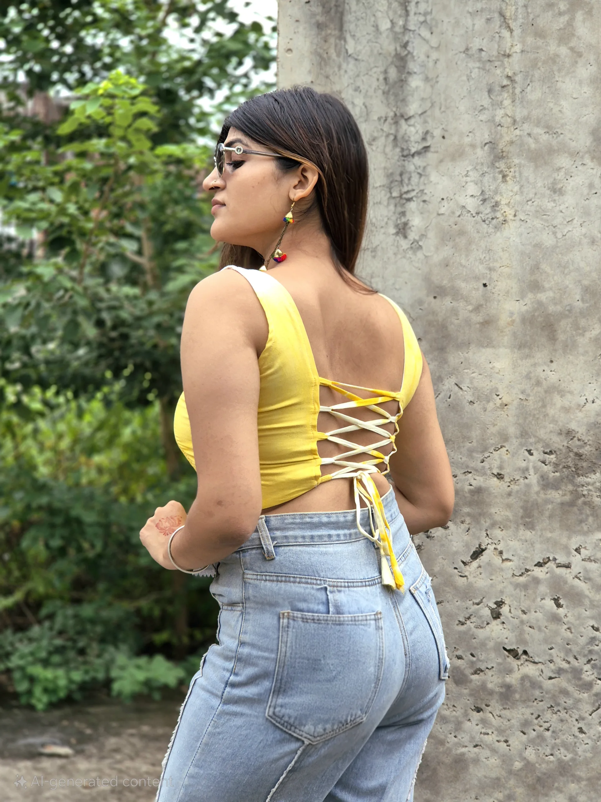 Zyra Corset Top – Stylish Cotton Tie-Dye with Lace-Up Back" - Image 4