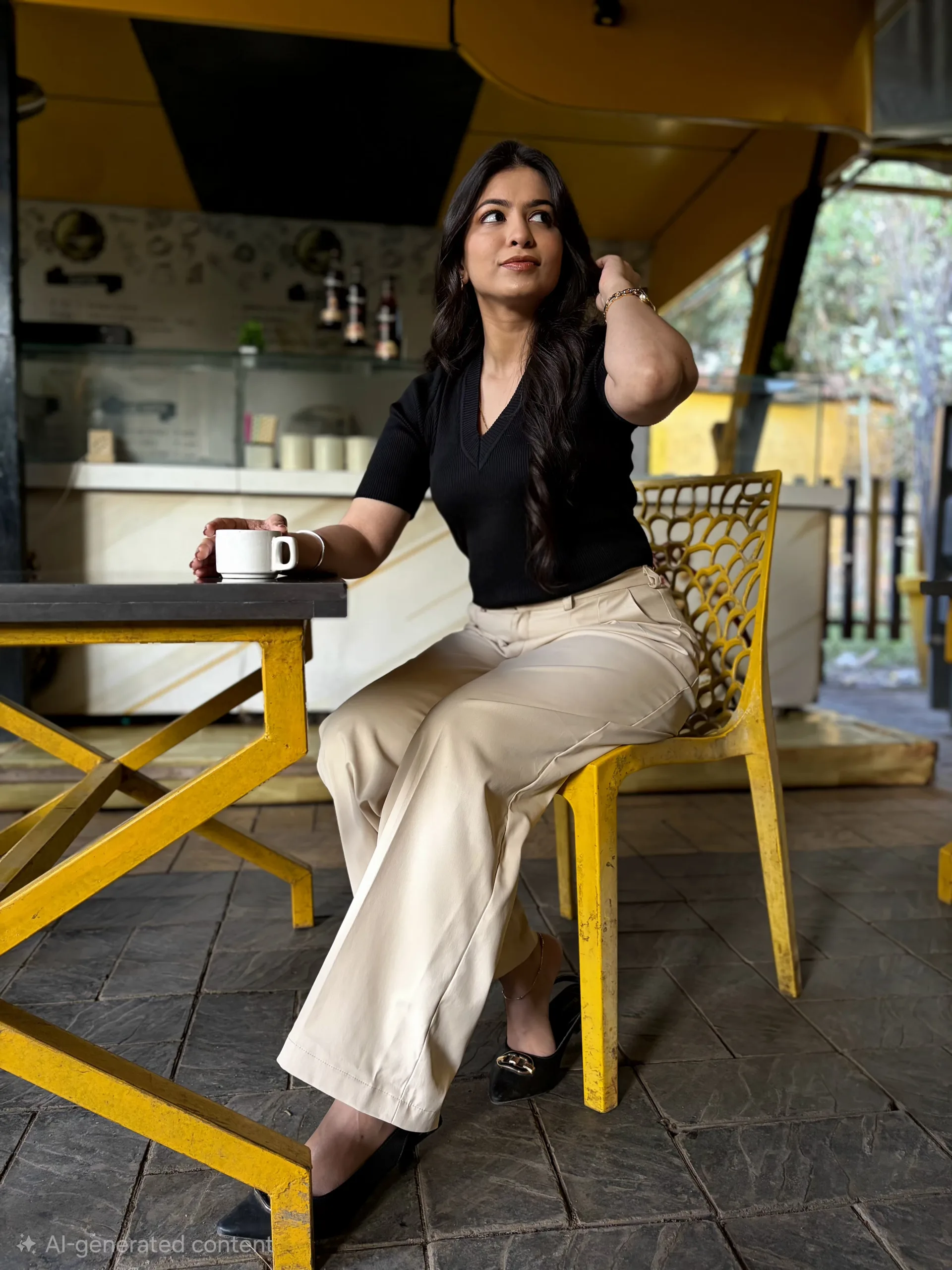 The Viral Sensation" Premium Statual Lycra Wide Leg Trousers | Effortless Style & Comfort - Image 2