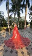Luxury Red Bridal Veil for Bridal Entry