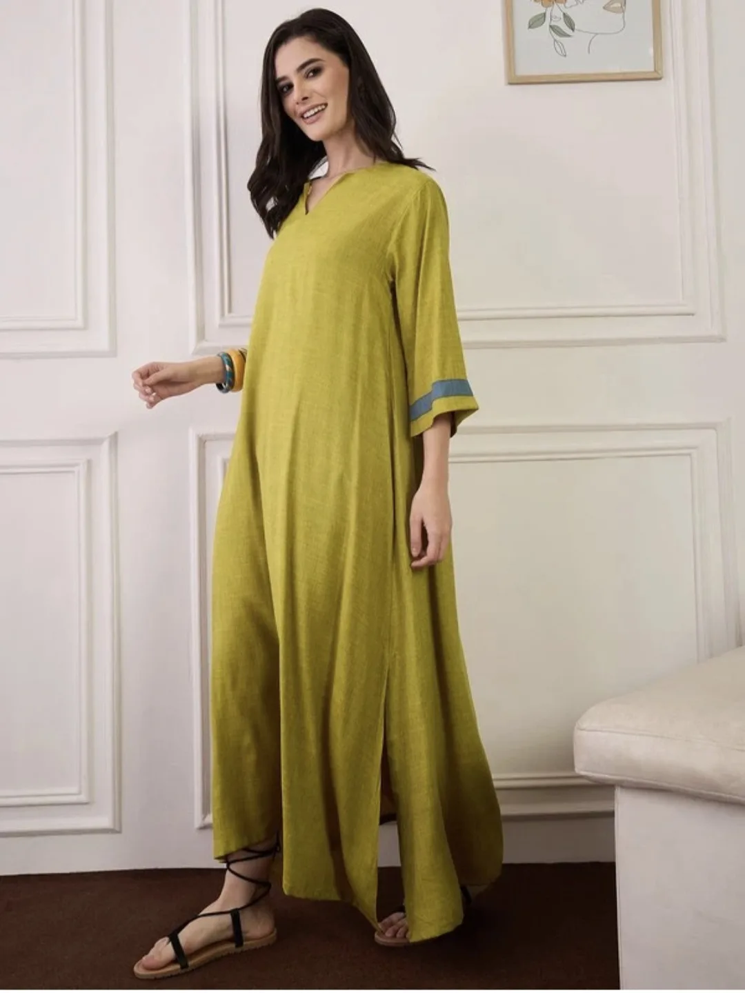 Suvashi Loss fit Green Kaftan Dress - Image 4