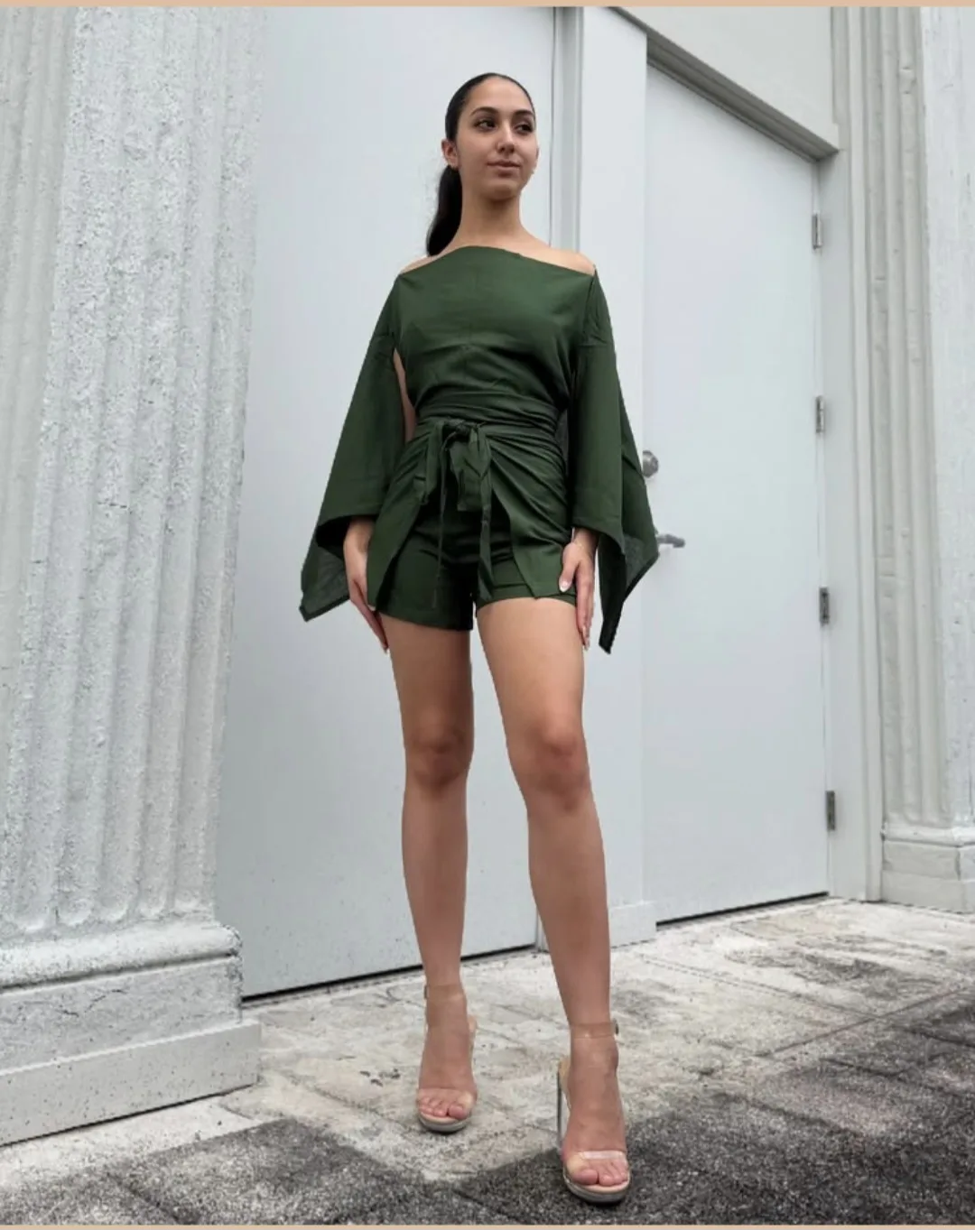 Women Wrap Black Co-ord Set Dress